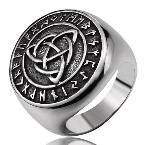 Ring - Nordic Mythology - Triquetra and Runes #8