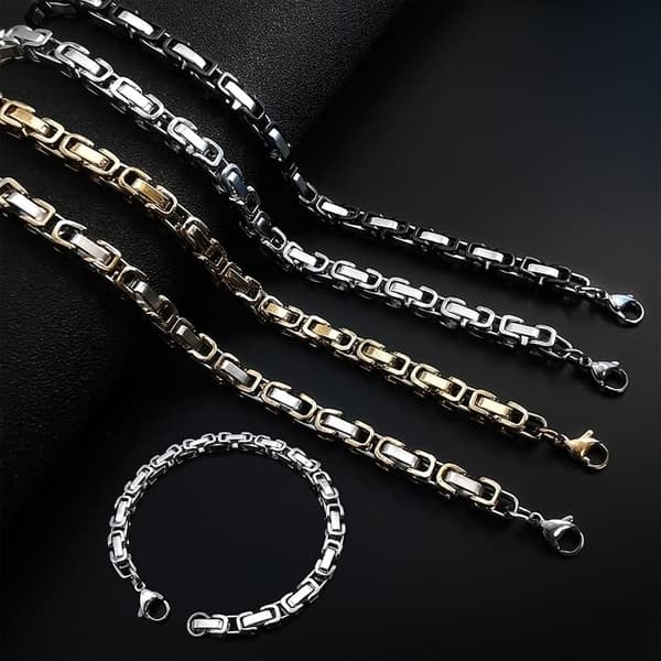 Armband kedja Silver/guld 6mm*23cm