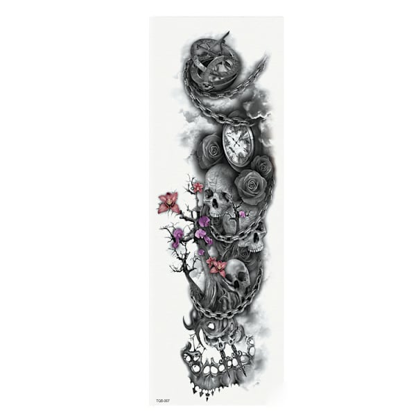 OBS STORLEK - 46 x 17 CM - Tatovering - dødningehoder