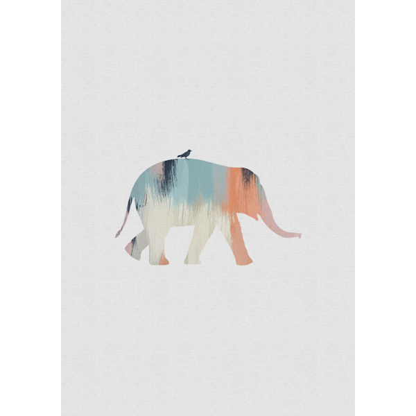 Pastel Elephant MultiColor 70x100 cm