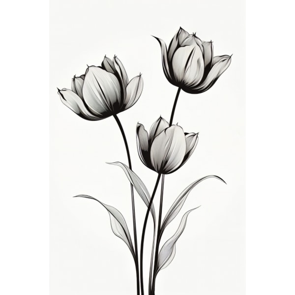 Black Tulips MultiColor 70x100 cm