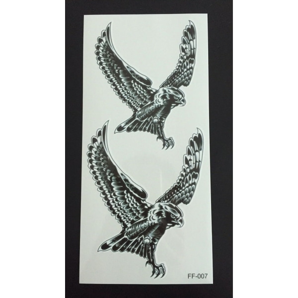 Midlertidig tatovering 19 x 9 cm - 2 ørner
