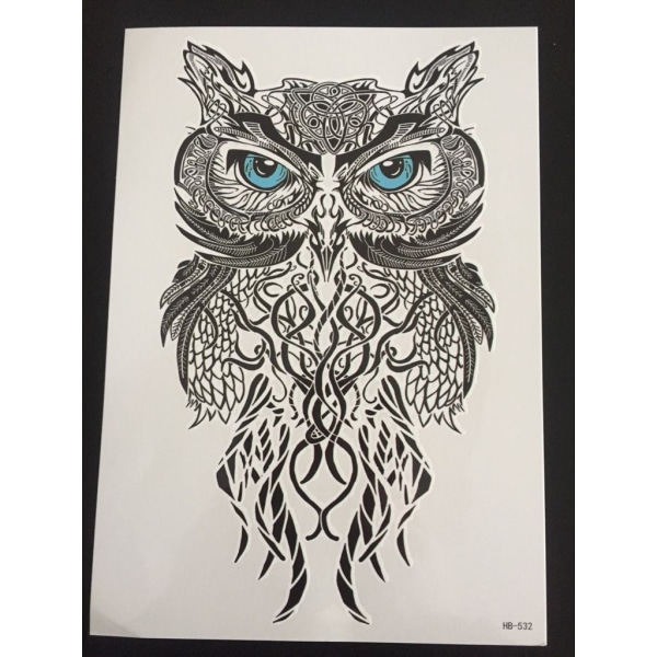 Tillfällig Tatuering 21 x 15cm - Tribal Owl