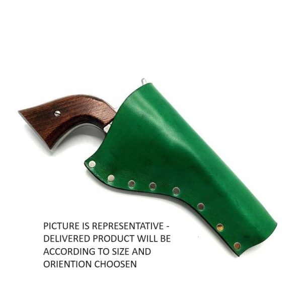 JJ Custom Works - Colt .45 Peacemaker Holster - Right - 2.25" - Green - Plain - Nickel Studs Right side - 2,25"