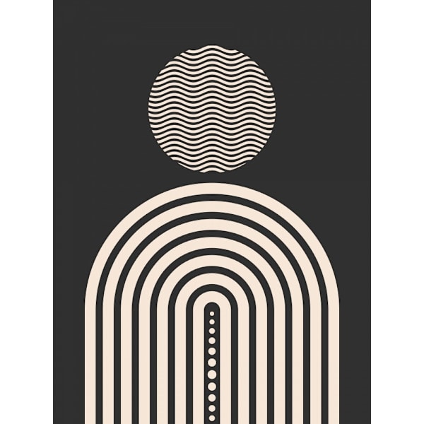 Mid Century Geometrical In Black MultiColor 70x100 cm