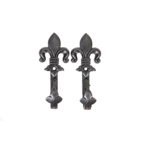 Kolser - Decorative hooks for hanging - Fleur-de-lis 2-pack Grey