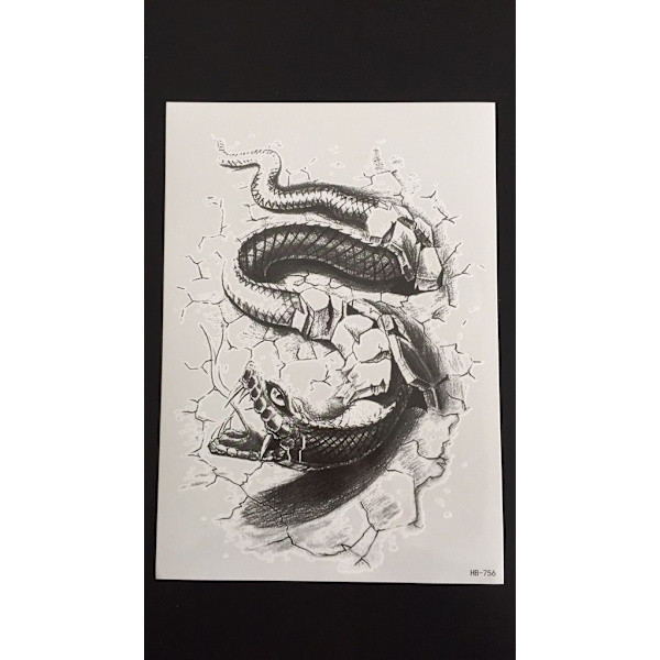 Tillfällig Tatuering 21 x 15cm - Snake