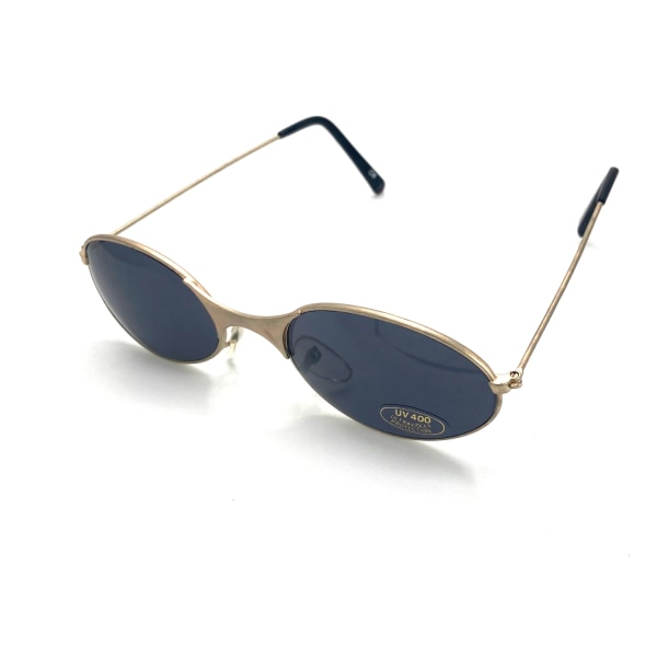 Solbriller gull med sort linse