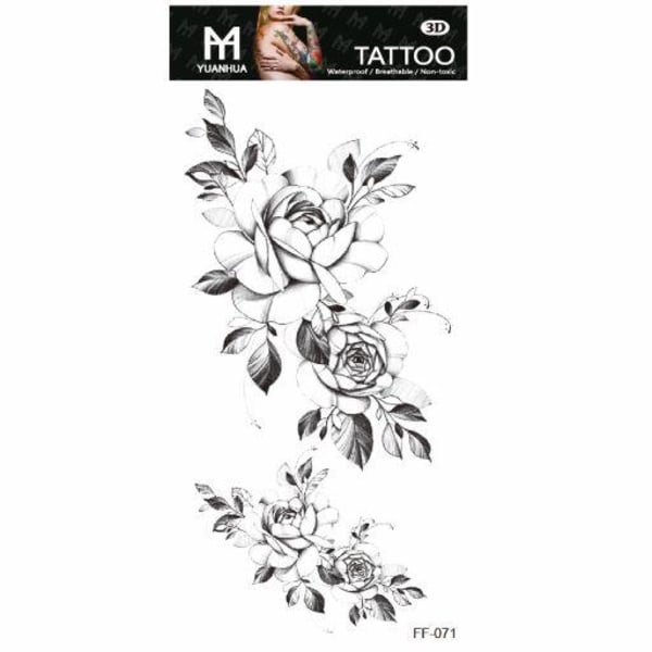 Midlertidig tatovering 19 x 9cm - To par roser