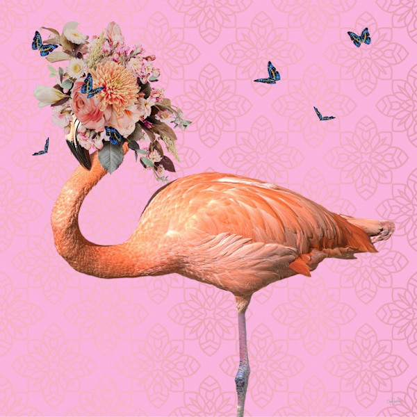 Spring Flower Bonnet On Flamingo MultiColor 30x40 cm