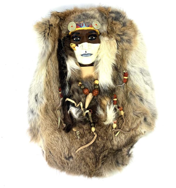 ceremonial native american wall mask Brown