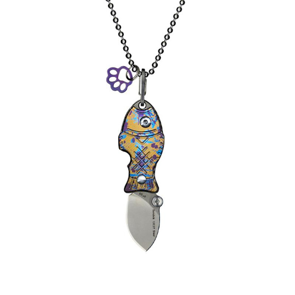 SanRenMu - 6171 - luxary knife in shape of fish - lockless slipjoint Multicolor