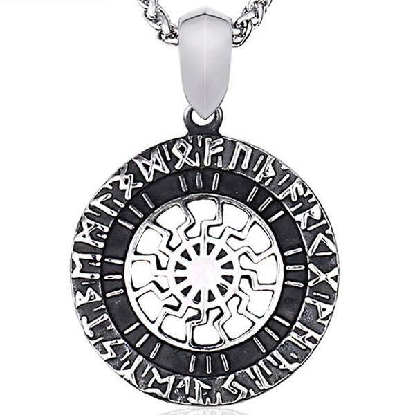 Pendant- Nordic Mythology - Sun wheel with runes