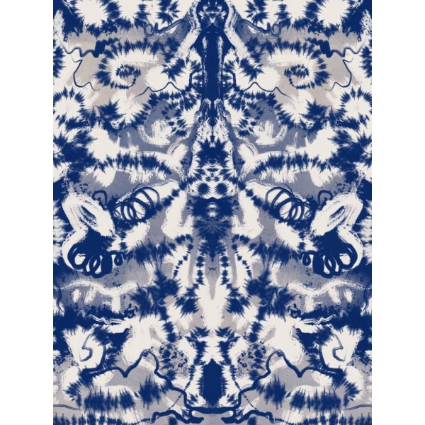 Sininen symmetria tie-dye-värjäyksellä MultiColor 50x70 cm