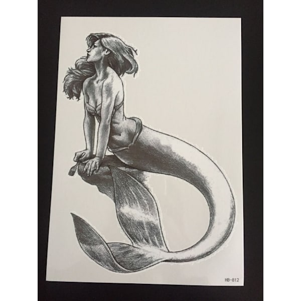 Midlertidig tatovering 21 x 15 cm – havfrue