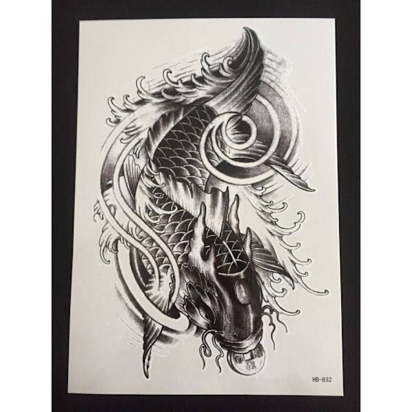 Midlertidig tatovering 21 x 15cm - Koi fisk