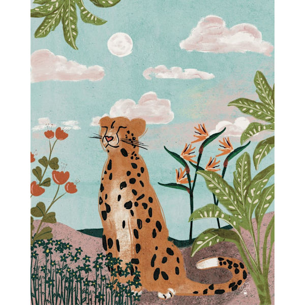 Leopard In Jungle Erum Khalili.png MultiColor 70x100 cm