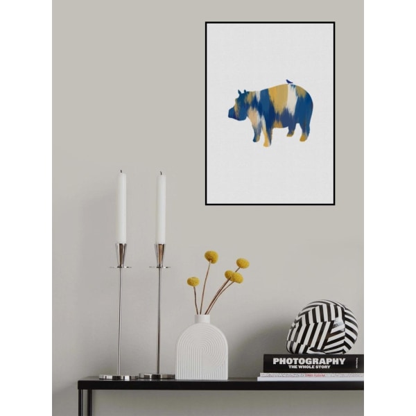 Blue A Yellow Hippo MultiColor 70x100 cm