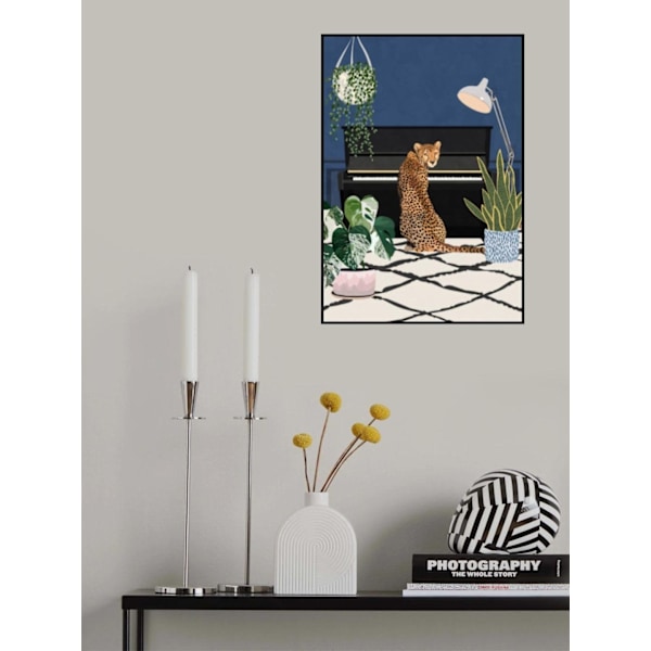 Cheetah Playing Piano MultiColor 50x70 cm