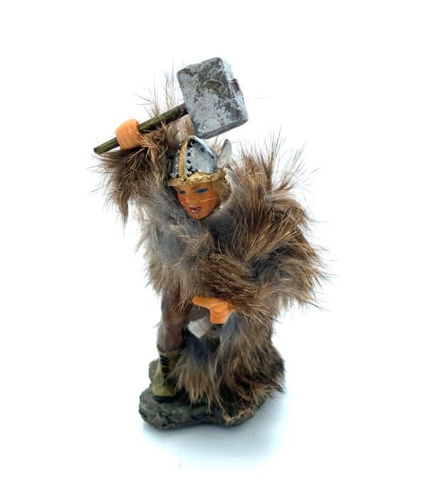 Viking krigare handmålad figur Hammare