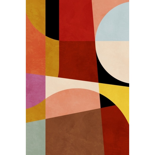 Varme farver Bauhaus geometri2 MultiColor 30x40 cm