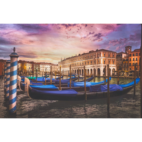 Gondolas Of The Grand Canal MultiColor 21x30 cm