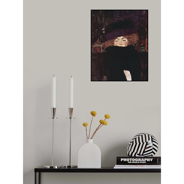 Nainen hattu ja boa (1909) MultiColor 70x100 cm