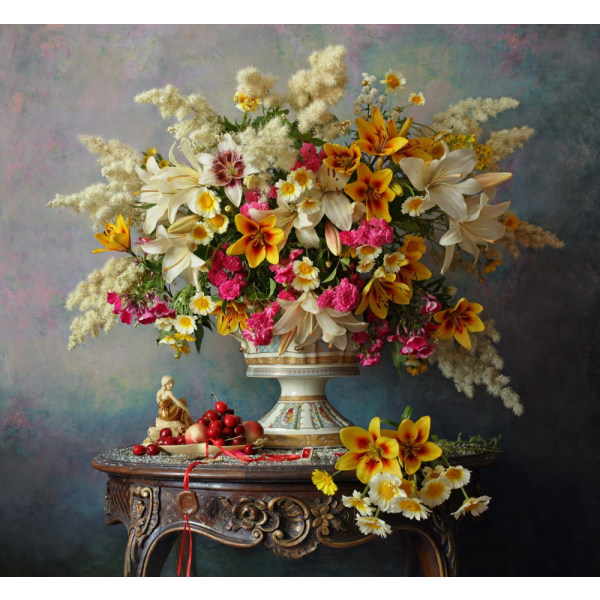 Still Life With Flowers MultiColor 70x100 cm