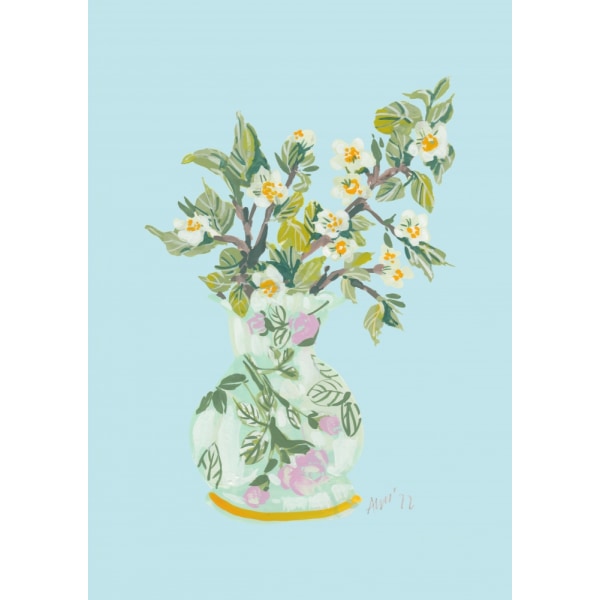 Apple Blossom In Vase MultiColor 70x100 cm