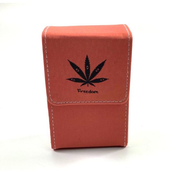Belt Cigarette case - Persikefärgad / Orange löv multifärg