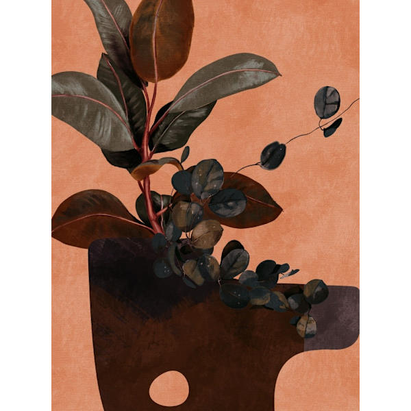 Leaves More 6 Red MultiColor 30x40 cm
