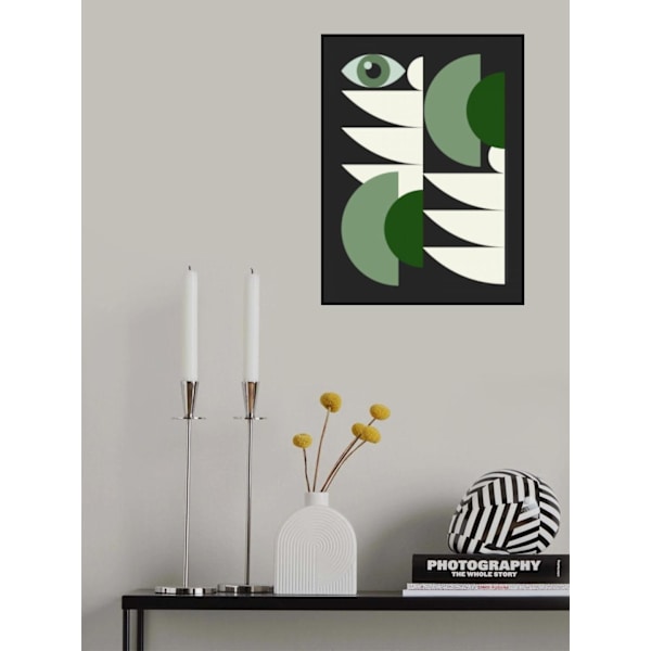 Mid Century Geometrical In Green MultiColor 50x70 cm