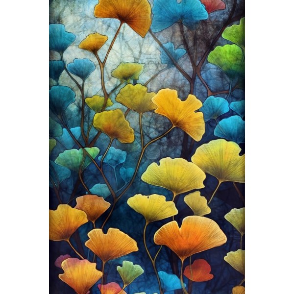 Ginko Biloba Leaves 3 MultiColor 30x40 cm