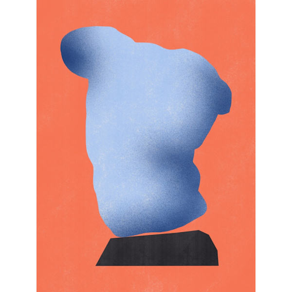Stone Sculpture In Soft Blue MultiColor 21x30 cm