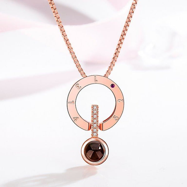 Projeksjonskjede - roségullfarget med rhinestones