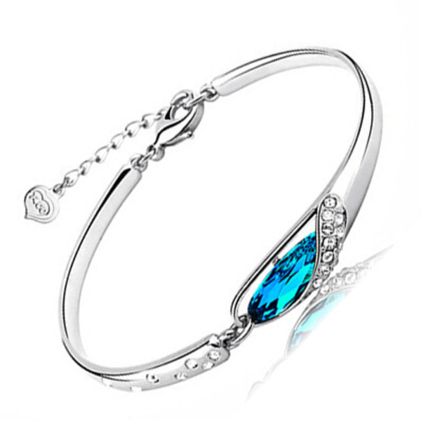 Vackert Armband med strasskristaller och blå sten