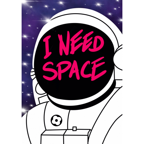 I Need Spece MultiColor 50x70 cm
