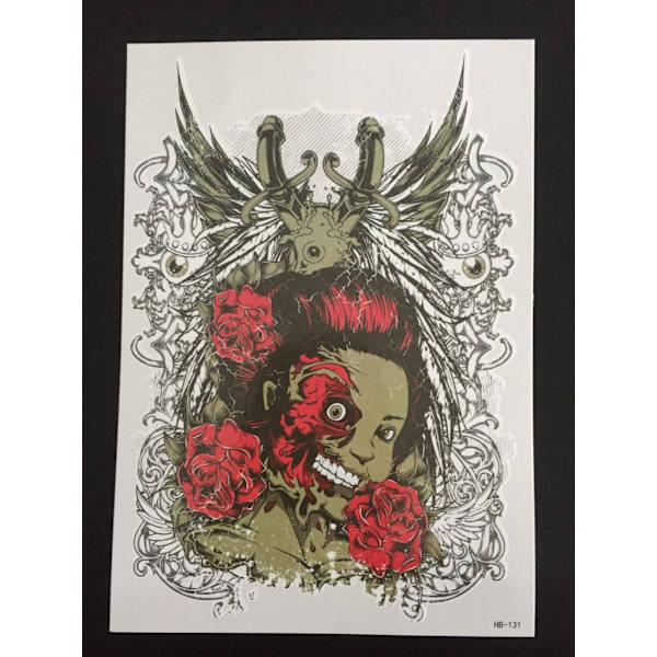 Tillfällig Tatuering 21 x 15cm - twoface girl