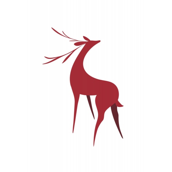 Stylized Retro Deer (Red) MultiColor 50x70 cm