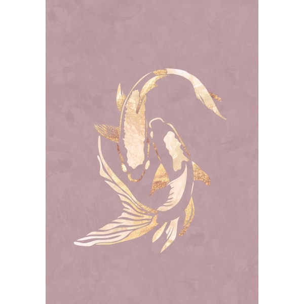 Pink Gold Koi Fisk 2 MultiColor 30x40 cm