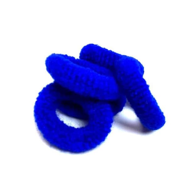 Mjuka hårsnoddar blå, 5-pack – skonsamma – utan metallspänne, ca 5 cm i omkrets Blue