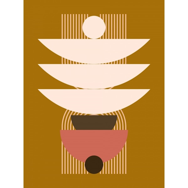 Mid Century Geometrical In Brown MultiColor 21x30 cm