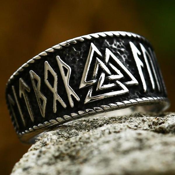 Ring - Nordic Mythology -Valknot and with runes #8