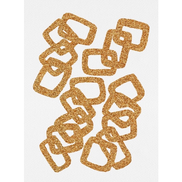 Copper Glitter Rectangle Chain MultiColor 30x40 cm