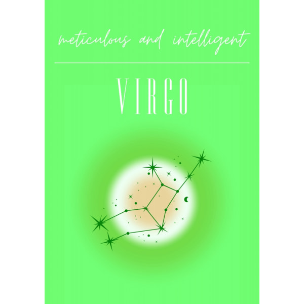 Virgo Zodiac Print Art MultiColor 21x30 cm