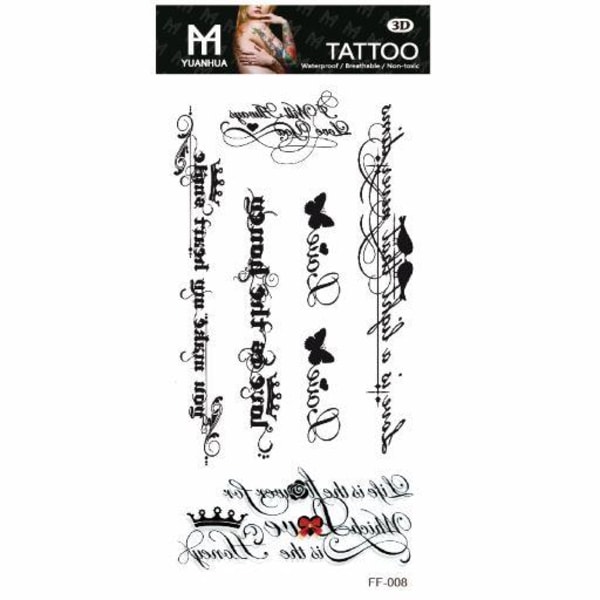 Tillfällig Tatuering 19 x 9cm - Love