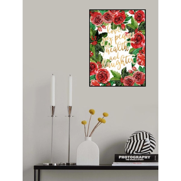 Best Wishes Holiday Red Roses MultiColor 21x30 cm