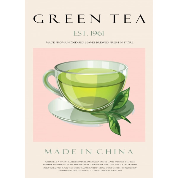 Green Tea Est. 1961 MultiColor 30x40 cm