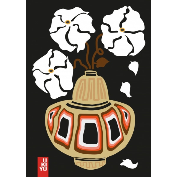 Ukiyo Vase Flower Black MultiColor 50x70 cm