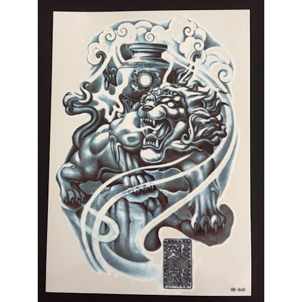Tillfällig Tatuering 21 x 15cm - Lejon